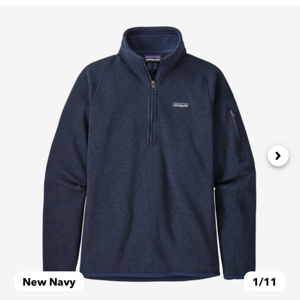 PATAGONIA BETTER SWEATER 1/4 ZIP FLEECE, NAVY, SMALL